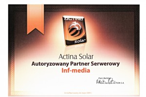 INF-MEDIA Autoryzowanym Partnerem Serwerowym Actina Solar                 